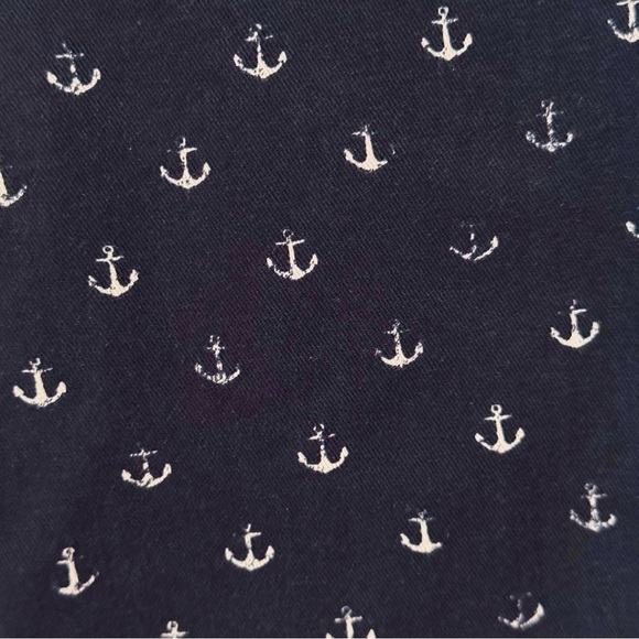 CREWCUTS Anchor Print Capri Pants Blue & White 100% Cotton Adjustable Waist 6 - Picture 5 of 16